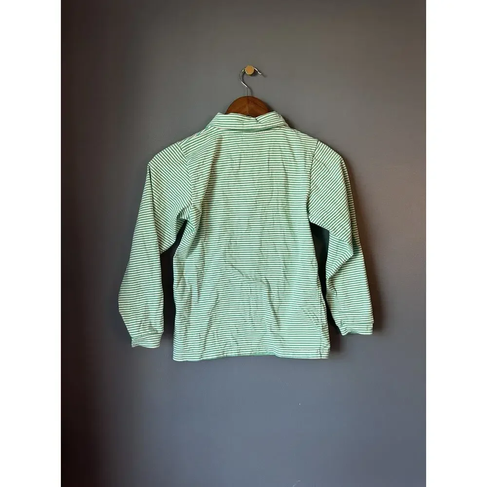 Bella Bliss Green Skinny Stripe Long Sleeve‎ Polo